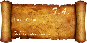 Tasi Alex névjegykártya